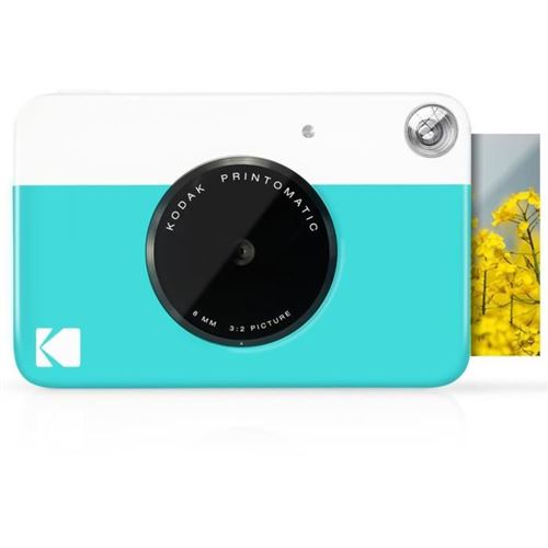 Kodak - Appareil Photo À Impression Instantanée Printomatic Avec Papier Autocollant Zink 5 Cm X 8 Cm - Bleu