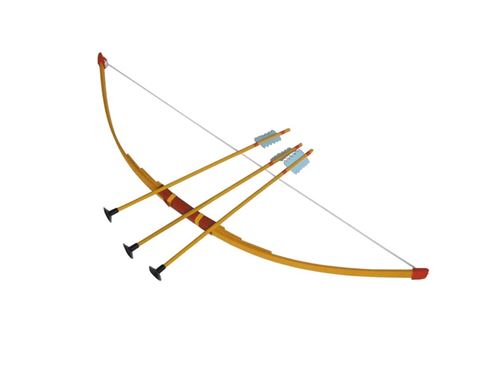 Bass et Bass - Arc en Bois Naturel avec 3 flèches incluses - Fabriqué en Allemagne - Jeu d'Imitation - Jouet en Bois