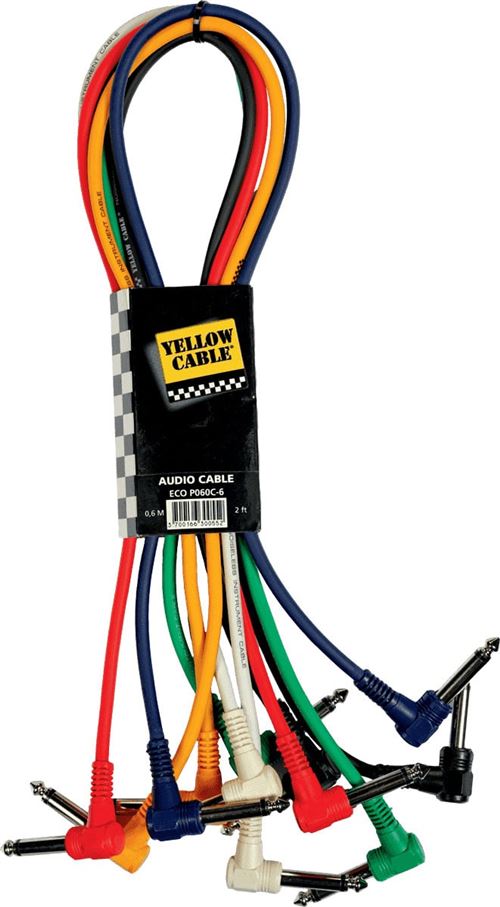 Yellow Cable P060C-6 Patch de Couleur Jack Coudé/Jack Coudé - 60cm (X6) - Image 3