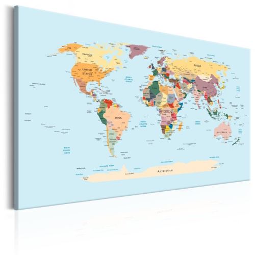 Tableau - World Map: Travel with Me .Taille : 120x80