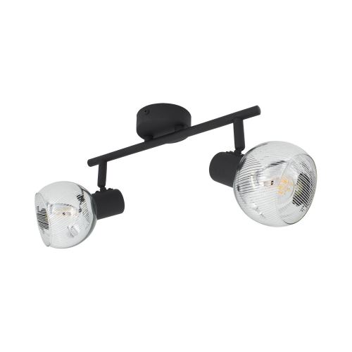 Lampe de Plafond Orientable Terni 2 Spots Noir Noir