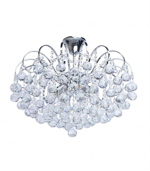 Chandelier chromée Crystal 8 ampoules 49 Cm