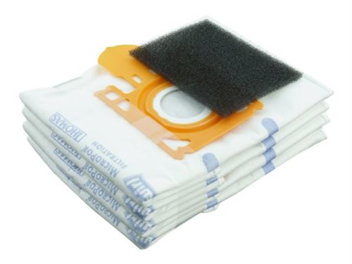 Verpakking van 4 micropor stofzuigerzakken met actieve kool + 1 filter motorbescherming Thomas Crooser