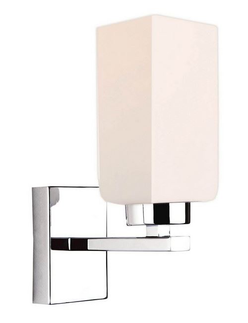 HOMEMANIA Lampe Murale Elit Applique - Rectangulaire - Chrome en Verre, Métal, 13 x 6 x 20 cm, 1 x E14, Max 40W