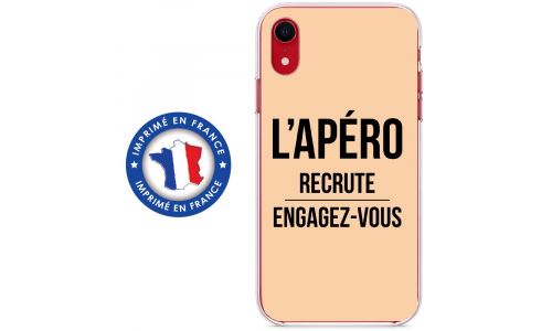 Coque souple pour Apple iPhone XR avec impression Motifs l'apéro recrute beige