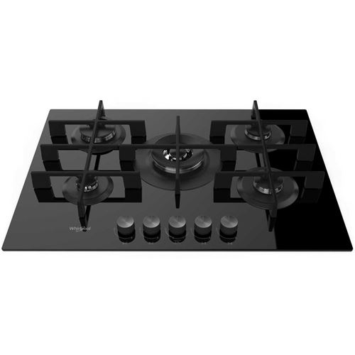 Whirlpool W-Collection GOW 7553 NB - Table de cuisson au gaz - 5 plaques de cuisson - Niche - largeur : 56 cm - profondeur : 49 cm - noir - noir