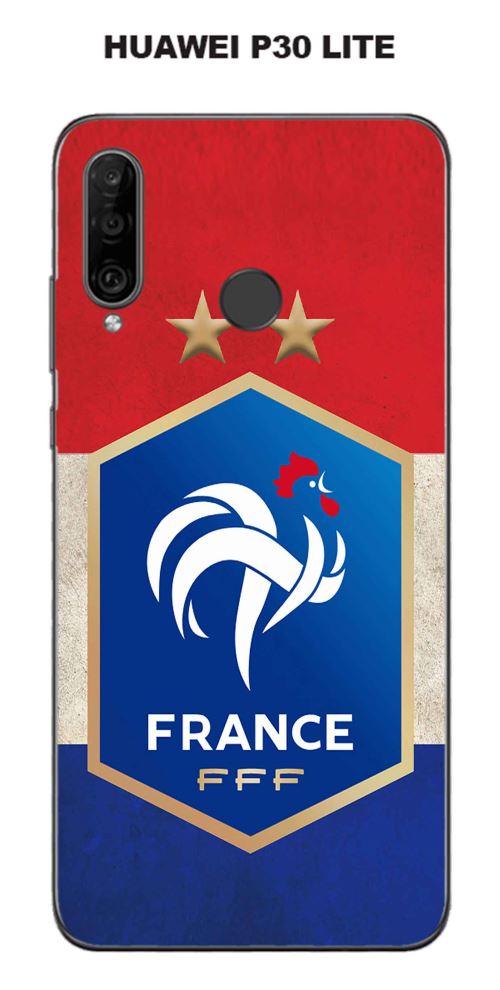 Coque Huawei P30 Lite design Foot France fond drapeau
