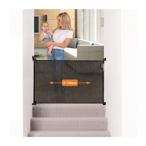 dreambaby barriere de sécurtité rétractable - noir