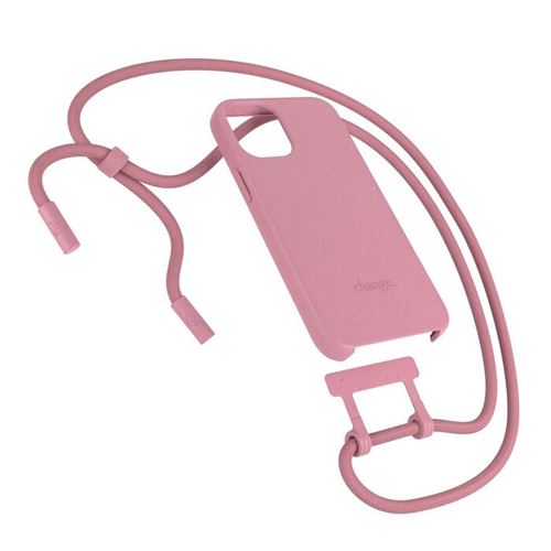 Coque écologique pour iPhone 12 avec Cordon, coque iPhone 12 Pro, Compostable, de Matériaux d'origine Végétale Rose
