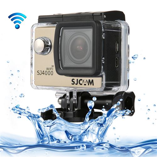 (#33) SJCAM SJ4000 WiFi Full HD 1080P 12MP Diving Bicycle Action Camera 30m Waterproof Car DVR Sports DV with Waterproof Case(Gold)
