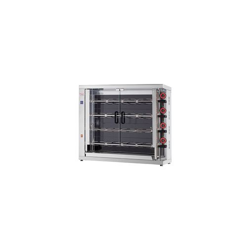 Rôtissoire électrique vitro-céramique, 4 broches, 20 à 24 poulets - EKO