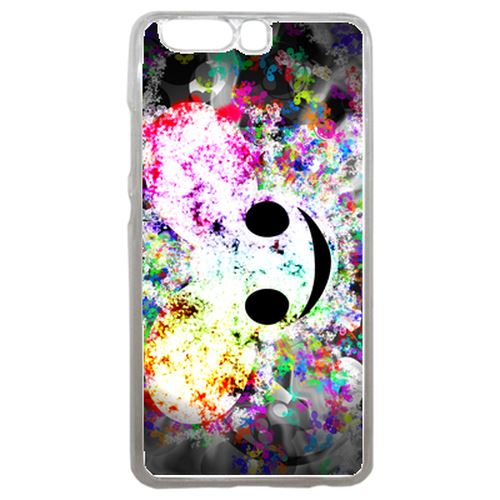 Coque Sourire Multicolor Souris Compatible P10 Transparent