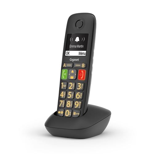 Gigaset E290 - Téléphone sans fil avec ID d appelant - ECO DECT\GAP - noir