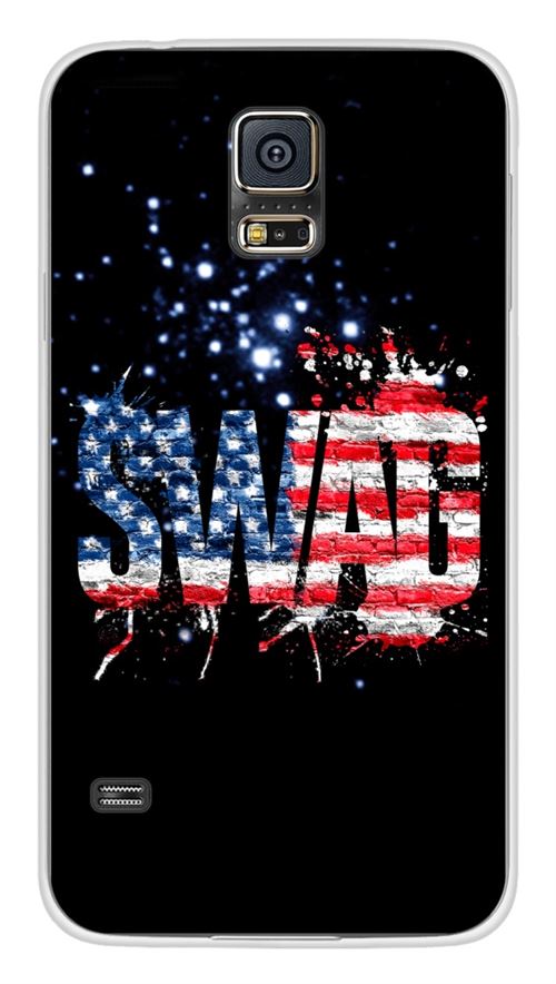 Coque en silicone imprimée compatible Samsung Galaxy S5 Swag usa