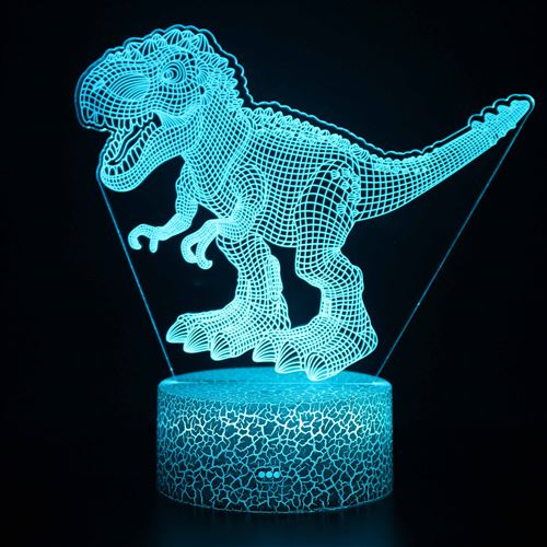 Stack Lampe 3D Tactile Veilleuses Enfant 7 Couleurs Avec Telecommande - Dinosaure #1241 - Image 1