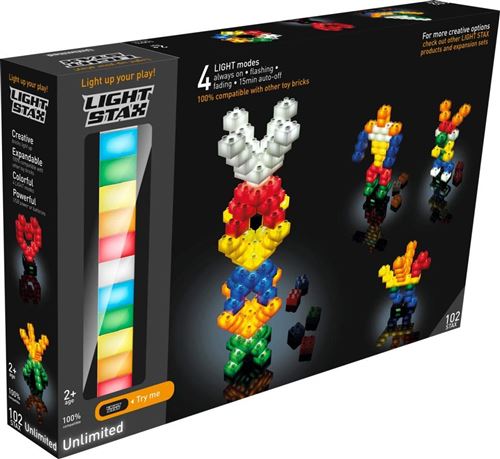 Lustrumlight Lightstax Kit de démarrage avec 102 briques LED et base intelligente USB