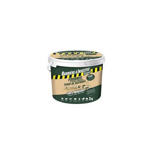 BARRIERE A INSECTES GREEN Anti-fourmis et autres rampants - Terre de Diatomée - Seau de 2 kg