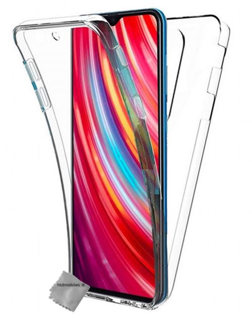 Coque silicone gel 360 integrale (avant et arrière) pour Xiaomi Redmi 8 avec verre trempe - TRANSPARENT