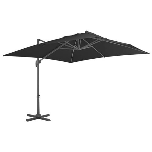 Parasol en porte-&agrave;-faux M&acirc;t en aluminium 300x300 cm Anthracite
