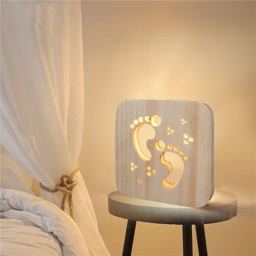 Creative Craft Décoration Lampe en bois Led Lumière Veilleuse Lampe de table_onaeatza444