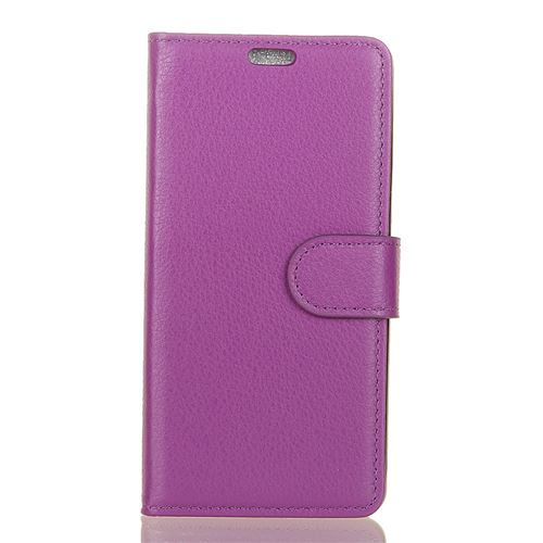 Etui en PU litchi violet pour votre Samsung Galaxy A6 (2018)
