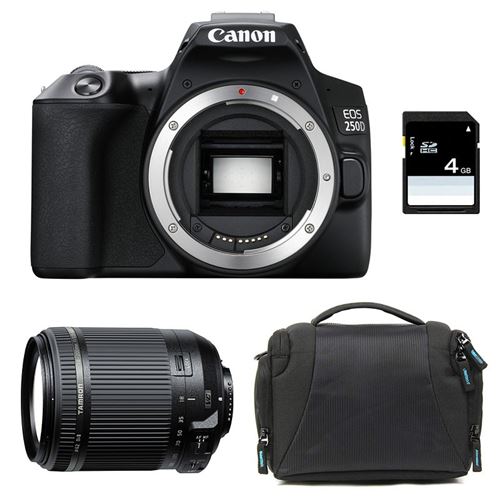 CANON eos 250d + tamron 18-200 vc + sac + carte sd 4go