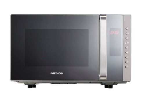 Medion MD 17495 - Four micro-ondes combiné - grill - pose libre - 23 litres - 800 Watt - argent laqué