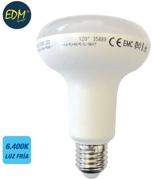 Ampoule de réflecteur à LED E27 R90 12W smd 6400K lumière froide EDM 35489