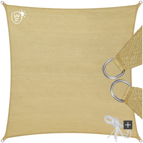 TecTake Voile d'ombrage carrée, variante 1 - 360 x 360 cm