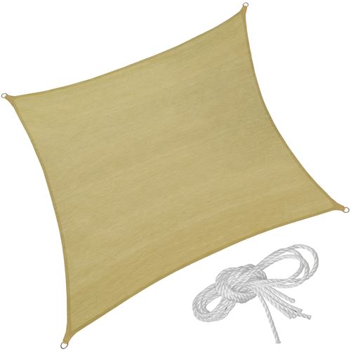 TecTake Voile d'ombrage carrée, beige - 360 x 360 cm