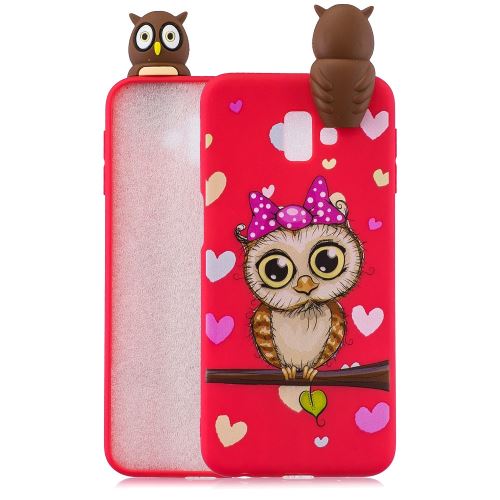 Coque en TPU impression de motifs de poupées mignonnes en 3D chouette hulotte pour votre Samsung Galaxy J6 Plus