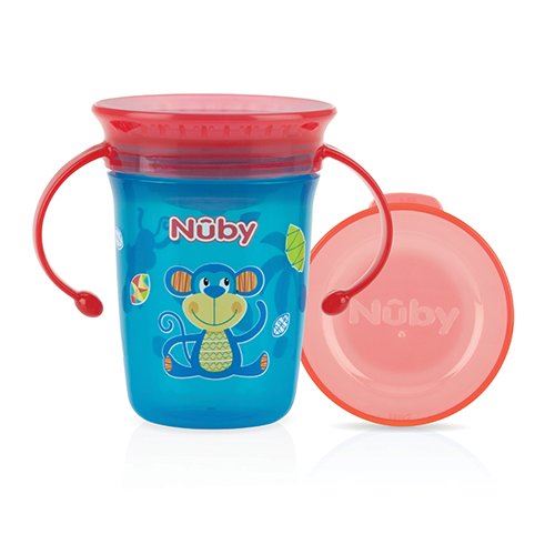 Nûby - Gobelet Magique 360° avec Anses -Aqua- 240ml - 6 mois