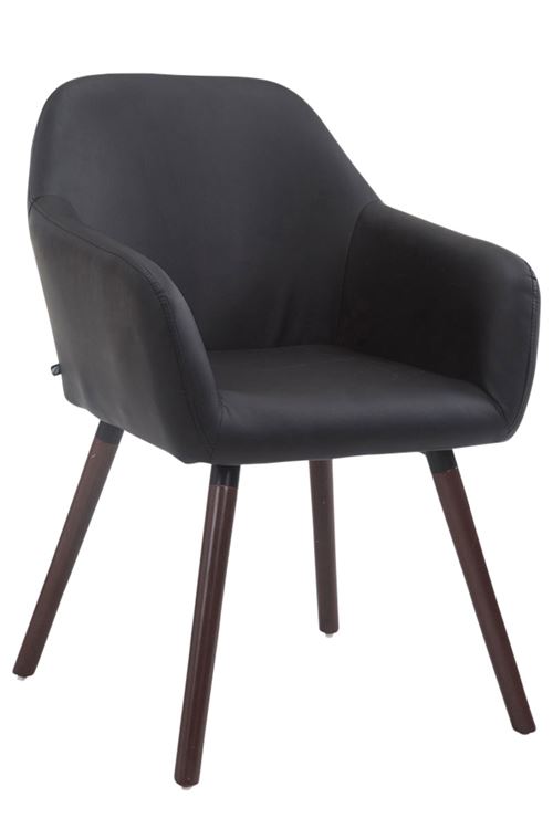 Chaise Visiteur Achat V2 similicuir , Noir /Noyer