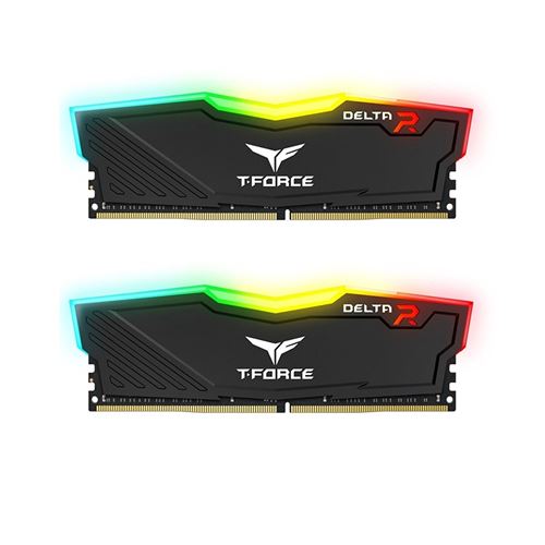 Team Tf3d416g2400hc15bdc01 Delta RVB 16 Go Noir Dissipateur thermique avec LED RVB (2 x 8 Go) DDR4 2400 MHz DIMM Mémoire Système – (composants > mémoire)