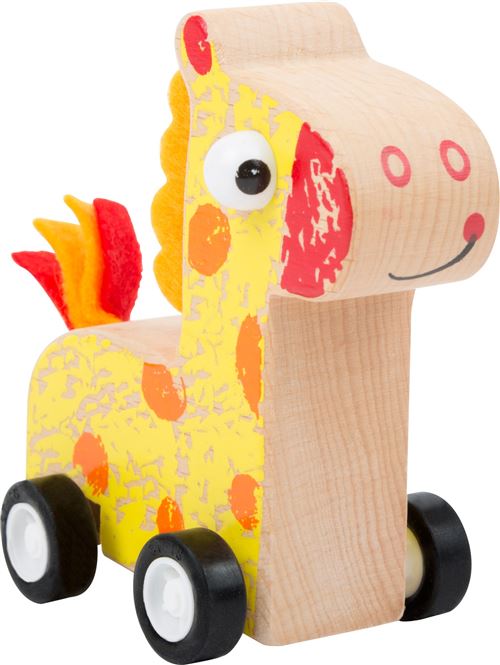 Small Foot girafe à poussoir en bois jaune clair/jaune 11 x 4,5 cm