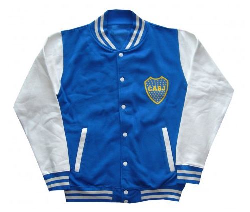 Boca Juniors-Veste College Boca Juniors Football, Bleu, FR : S (Taille Fabricant : S)