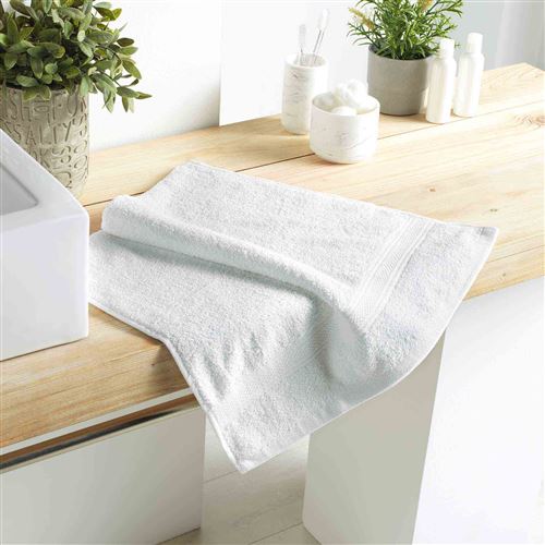 Serviette de toilette 50 x 90 cm eponge 500 grammes colors Blanc
