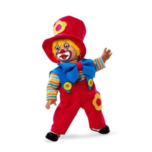 Arias poupon clown fantaisie 38 cm - noeud bleu