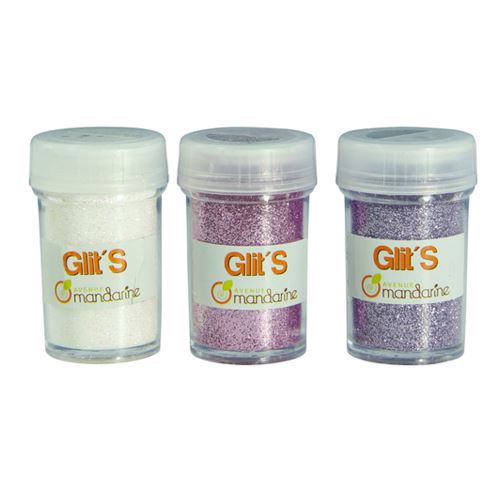 Set pots de paillettes glit's : blanc, rose, violet avenue mandarine