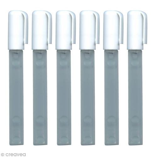 Marqueurs vides rechargeables pour encres et peintures liquides, pointe ogive 4.5 mm - Lot de 6