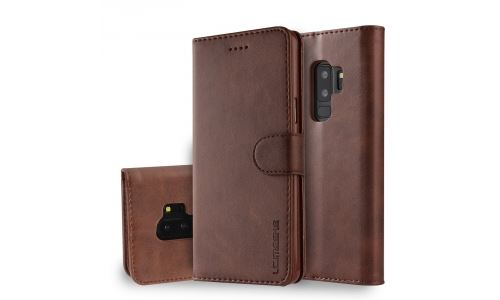 Etui type portefeuille pour Galaxy-S9+ marron gamme LC.IMEEKE