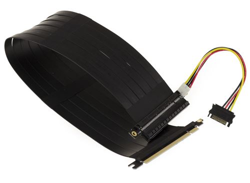 Riser PCI Express 1 port PCIe 16x - 50cm Blindé Ultra souple Isolé. Blindé Ultra souple Isolé.