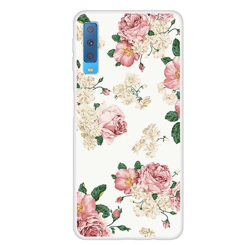 Coque en TPU impression de motifs fleurs en fleurs pour votre Samsung Galaxy A7 (2018)