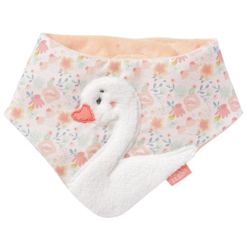 Fehn bavoir cygne 11 cm rose saumon