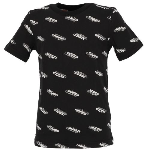 Tee shirt manches courtes Adidas Fav t black white mc tee jr Noir taille : 7à8AN réf : 29113
