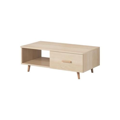 Table basse EDEN 110 cm avec 1 tiroir et 1 niche, coloris chêne sonoma.