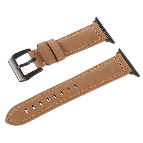 Bracelet en cuir véritable kaki pour votre Apple Watch 3 2 1 42mm