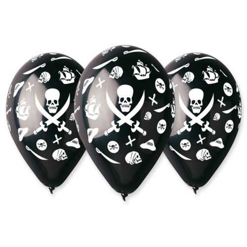 10 ballons latex pirate noir bio 30cm