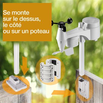 Centrale météo Bresser Wi-Fi ClearView avec capteur 7 en 1 7002586 Noir