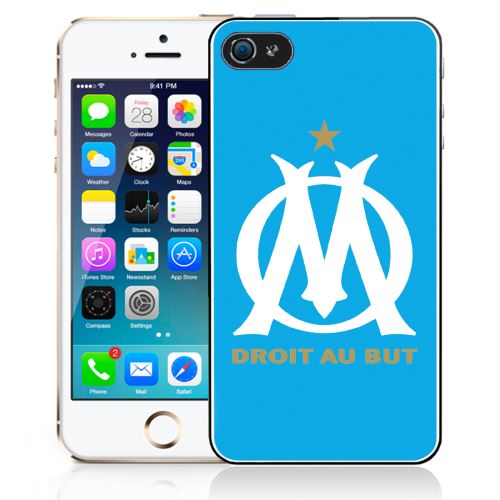 Coque pour iPhone 5C logo om marseille bleu